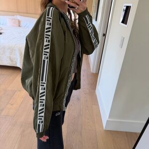 LF Olive Bomber Jacket with White Accents